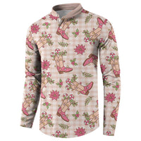 Beige Paniolo Palaka Hawaiian Cowgirl Christmas Button Sweatshirt - Polynesian Pride