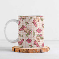 Beige Paniolo Palaka Hawaiian Cowgirl Christmas Ceramic Mug - Polynesian Pride