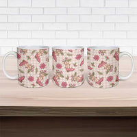 Beige Paniolo Palaka Hawaiian Cowgirl Christmas Ceramic Mug - Polynesian Pride