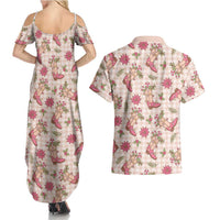 Beige Paniolo Palaka Hawaiian Cowgirl Christmas Couples Matching Summer Maxi Dress and Hawaiian Shirt LT9 - Polynesian Pride