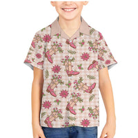 Beige Paniolo Palaka Hawaiian Cowgirl Christmas Family Matching Mermaid Dress and Hawaiian Shirt LT9 Son's Shirt Beige - Polynesian Pride