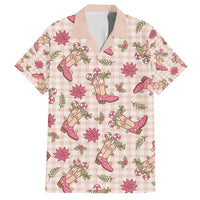 Beige Paniolo Palaka Hawaiian Cowgirl Christmas Family Matching Off Shoulder Short Dress and Hawaiian Shirt LT9 Dad's Shirt - Short Sleeve Beige - Polynesian Pride
