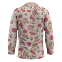 Beige Paniolo Palaka Hawaiian Cowgirl Christmas Hockey Jersey - Polynesian Pride