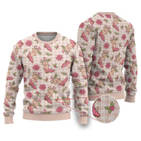 Beige Paniolo Palaka Hawaiian Cowgirl Christmas Ugly Christmas Sweater - Polynesian Pride