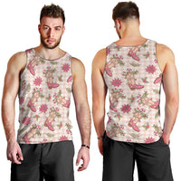 Beige Paniolo Palaka Hawaiian Cowgirl Christmas Men Tank Top - Polynesian Pride