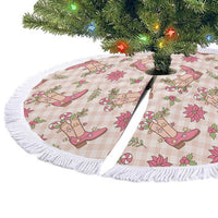 Beige Paniolo Palaka Hawaiian Cowgirl Christmas Tree Skirt - Polynesian Pride