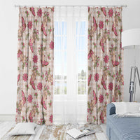 Beige Paniolo Palaka Hawaiian Cowgirl Christmas Window Curtain - Polynesian Pride