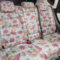 Gray Paniolo Palaka Hawaiian Cowgirl Christmas Back Car Seat Cover - Polynesian Pride