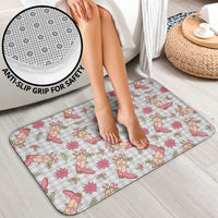 Gray Paniolo Palaka Hawaiian Cowgirl Christmas Bathroom Set - Polynesian Pride