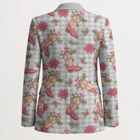 Gray Paniolo Palaka Hawaiian Cowgirl Christmas Blazer - Polynesian Pride