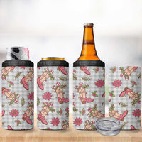 Gray Paniolo Palaka Hawaiian Cowgirl Christmas 4 in 1 Can Cooler Tumbler - Polynesian Pride