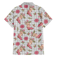 Gray Paniolo Palaka Hawaiian Cowgirl Christmas Family Matching Mermaid Dress and Hawaiian Shirt LT9 - Polynesian Pride