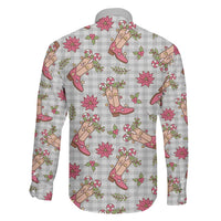 Gray Paniolo Palaka Hawaiian Cowgirl Christmas Family Matching Puletasi and Hawaiian Shirt LT9 - Polynesian Pride