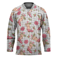 Gray Paniolo Palaka Hawaiian Cowgirl Christmas Hockey Jersey - Polynesian Pride