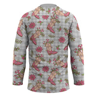 Gray Paniolo Palaka Hawaiian Cowgirl Christmas Hockey Jersey - Polynesian Pride