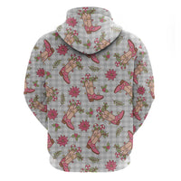 Gray Paniolo Palaka Hawaiian Cowgirl Christmas Hoodie - Polynesian Pride