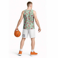 Green Paniolo Palaka Hawaiian Cowgirl Christmas Basketball Jersey - Polynesian Pride