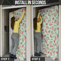 Green Paniolo Palaka Hawaiian Cowgirl Christmas Door Cover - Polynesian Pride