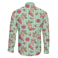 Green Paniolo Palaka Hawaiian Cowgirl Christmas Family Matching Long Sleeve Bodycon Dress and Hawaiian Shirt LT9 - Polynesian Pride