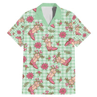 Green Paniolo Palaka Hawaiian Cowgirl Christmas Family Matching Mermaid Dress and Hawaiian Shirt LT9 Dad's Shirt - Short Sleeve Green - Polynesian Pride