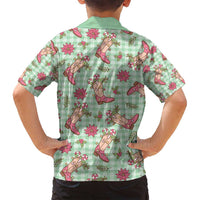 Green Paniolo Palaka Hawaiian Cowgirl Christmas Family Matching Tank Maxi Dress and Hawaiian Shirt LT9 - Polynesian Pride