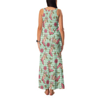 Green Paniolo Palaka Hawaiian Cowgirl Christmas Family Matching Tank Maxi Dress and Hawaiian Shirt - Polynesian Pride