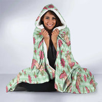 Green Paniolo Palaka Hawaiian Cowgirl Christmas Hooded Blanket - Polynesian Pride