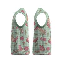 Green Paniolo Palaka Hawaiian Cowgirl Christmas Knitted V-Neck Vest - Polynesian Pride