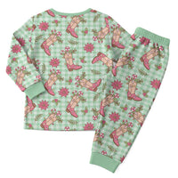 Green Paniolo Palaka Hawaiian Cowgirl Christmas Pajama Set - Polynesian Pride