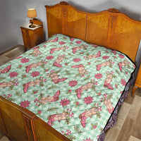 Green Paniolo Palaka Hawaiian Cowgirl Christmas Quilt - Polynesian Pride