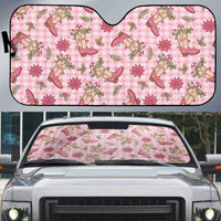 Pink Paniolo Palaka Hawaiian Cowgirl Christmas Auto Sun Shade - Polynesian Pride