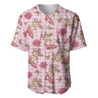 Pink Paniolo Palaka Hawaiian Cowgirl Christmas Baseball Jersey - Polynesian Pride
