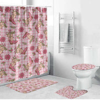 Pink Paniolo Palaka Hawaiian Cowgirl Christmas Bathroom Set - Polynesian Pride