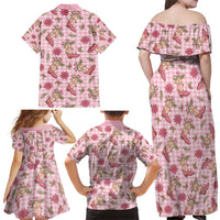 Pink Paniolo Palaka Hawaiian Cowgirl Christmas Family Matching Off Shoulder Maxi Dress and Hawaiian Shirt LT9 - Polynesian Pride
