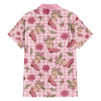 Pink Paniolo Palaka Hawaiian Cowgirl Christmas Family Matching Tank Maxi Dress and Hawaiian Shirt - Polynesian Pride