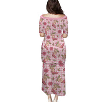 Pink Paniolo Palaka Hawaiian Cowgirl Christmas Puletasi - Polynesian Pride