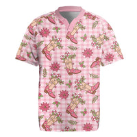 Pink Paniolo Palaka Hawaiian Cowgirl Christmas Rugby Jersey - Polynesian Pride