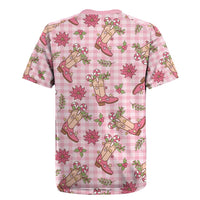 Pink Paniolo Palaka Hawaiian Cowgirl Christmas Rugby Jersey - Polynesian Pride
