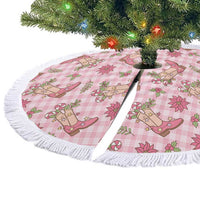 Pink Paniolo Palaka Hawaiian Cowgirl Christmas Tree Skirt - Polynesian Pride