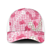 Paniolo Palaka Hawaiian Cowgirl Baseball Net Cap LT9 One Size White Pink - Polynesian Pride