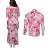 Paniolo Palaka Hawaiian Cowgirl Couples Matching Puletasi and Long Sleeve Button Shirt - Polynesian Pride