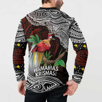 Papua New Guinea Christmas Button Sweatshirt - Polynesian Pride