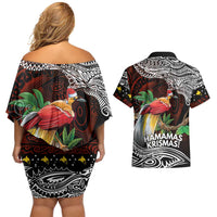 Papua New Guinea Christmas Couples Matching Off Shoulder Short Dress and Hawaiian Shirt LT9 - Polynesian Pride