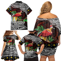 Papua New Guinea Christmas Family Matching Off Shoulder Short Dress and Hawaiian Shirt - Polynesian Pride