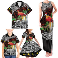 Papua New Guinea Christmas Family Matching Tank Maxi Dress and Hawaiian Shirt - Polynesian Pride