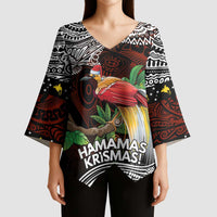 Papua New Guinea Christmas Kimono Sleeve Blouse - Polynesian Pride