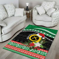 Vanuatu Pig's Tusk Meri Krismas! Area Rug Vanuatuan Sand Drawing Pattern - Polynesian Pride