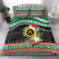 Vanuatu Pig's Tusk Meri Krismas! Bedding Set Vanuatuan Sand Drawing Pattern - Polynesian Pride