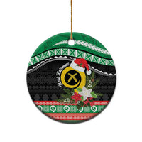 Vanuatu Pig's Tusk Meri Krismas! Ceramic Ornament Vanuatuan Sand Drawing Pattern - Polynesian Pride