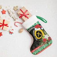 Vanuatu Pig's Tusk Meri Krismas! Christmas Stocking Vanuatuan Sand Drawing Pattern - Polynesian Pride